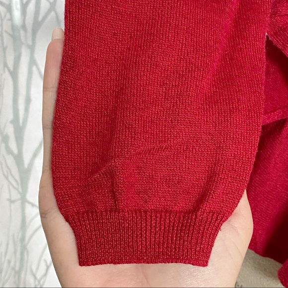 Red Valentino red knit button down ruffle cardigan sweater top - Picture 7 of 11